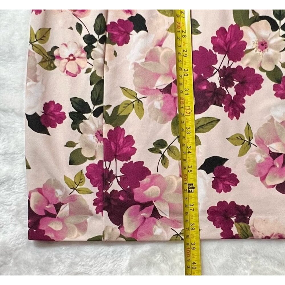Calvin Klein Womens Dress Pink Floral V Neck A Line Sheath Size 6 - Picture 9 of 16